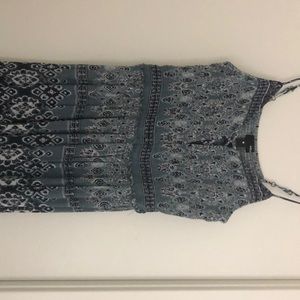 Patterned Navy Maxi Dress